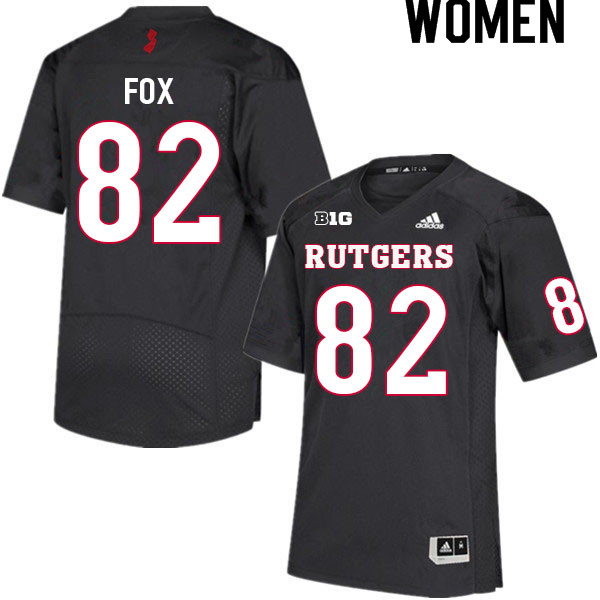 Women #82 Brayden Fox Rutgers Scarlet Knights College Football Jerseys Sale-Black - Click Image to Close